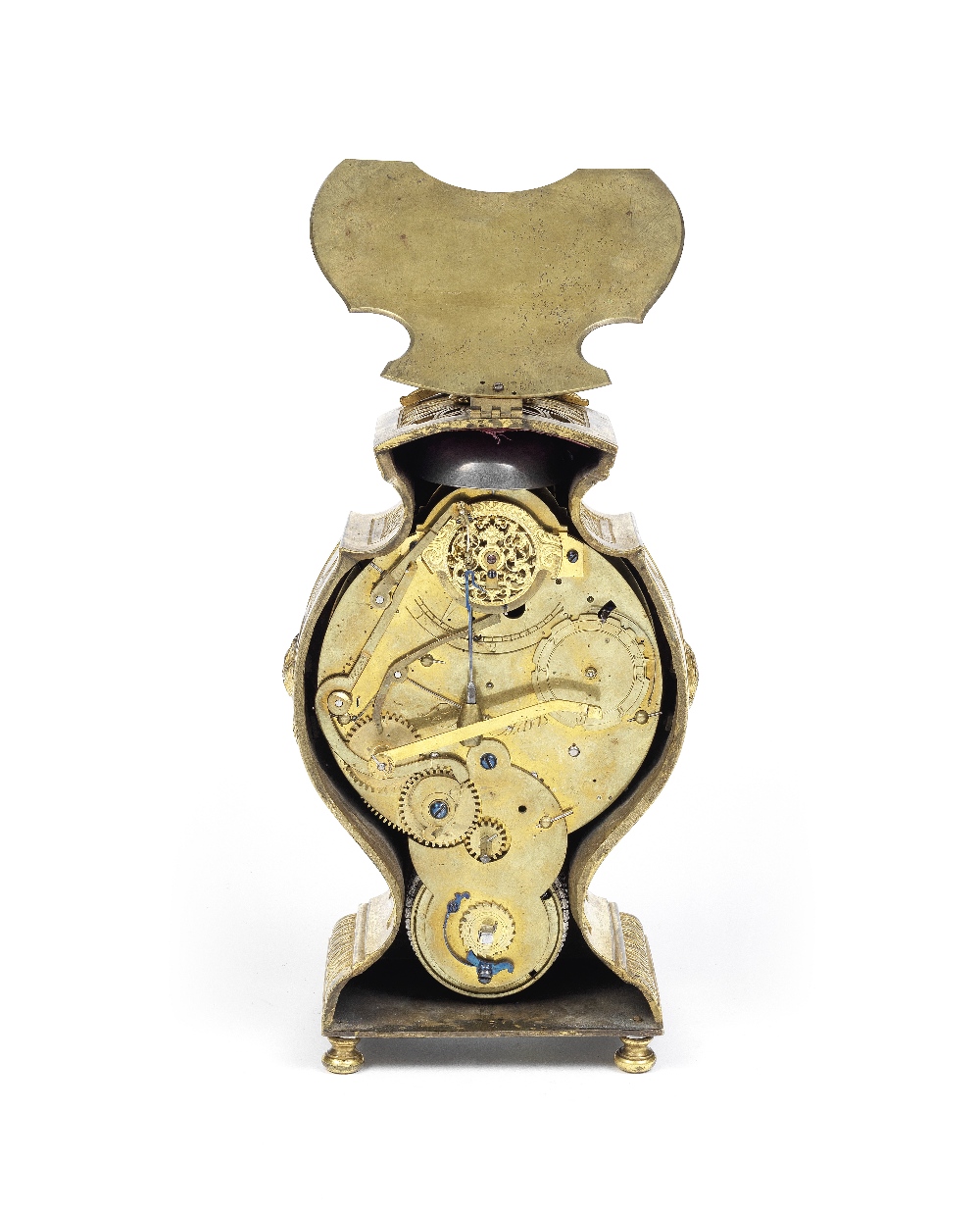 An exceptionally rare and very fine early 18th century French ormolu travelling clock with choice... - Image 4 of 5