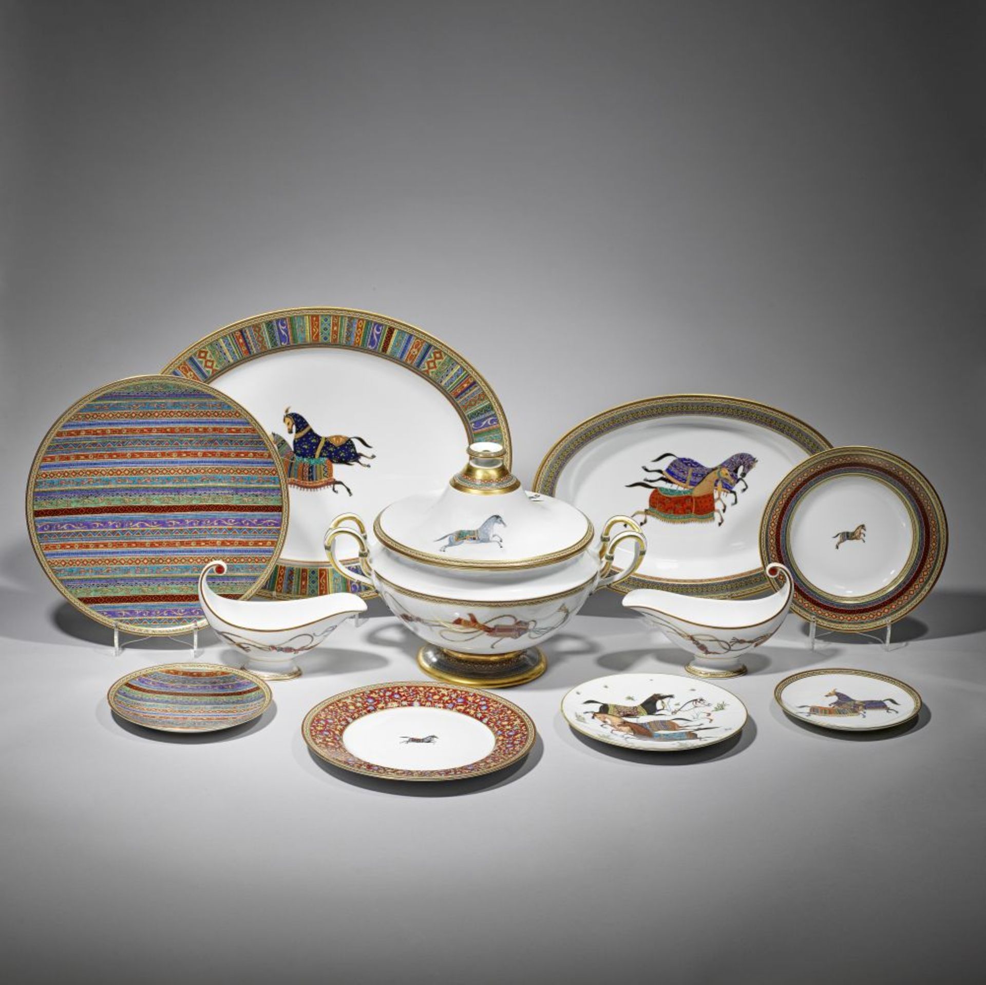 Herm&#232;s 'Cheval d'Orient' dining service for ten, 21st Century