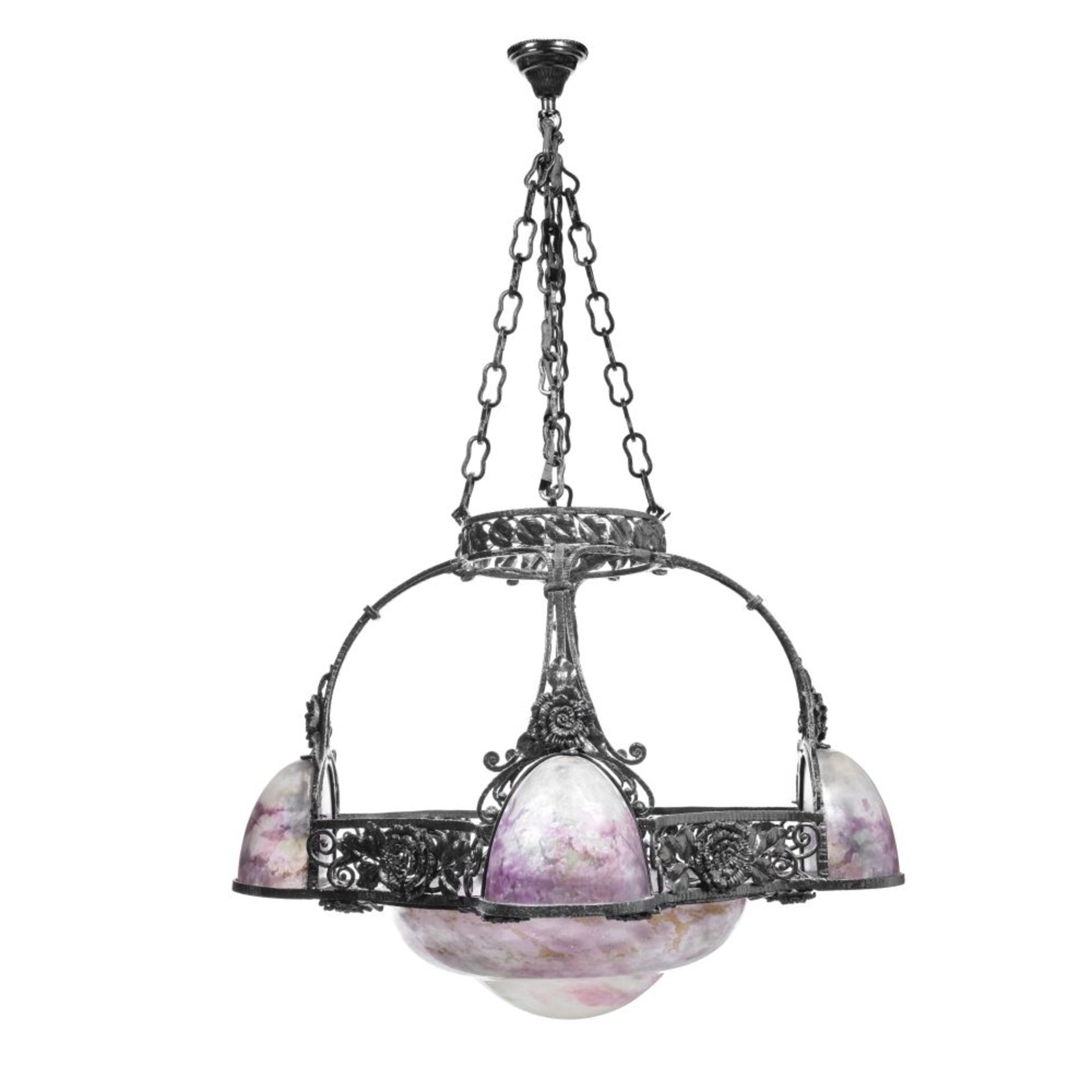 Muller Fr&#232;res Art Deco chandelier, circa 1920 - Bild 2 aus 2