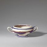 Ruskin Pottery Twin-handled footed porringer, model no. 512, 1922