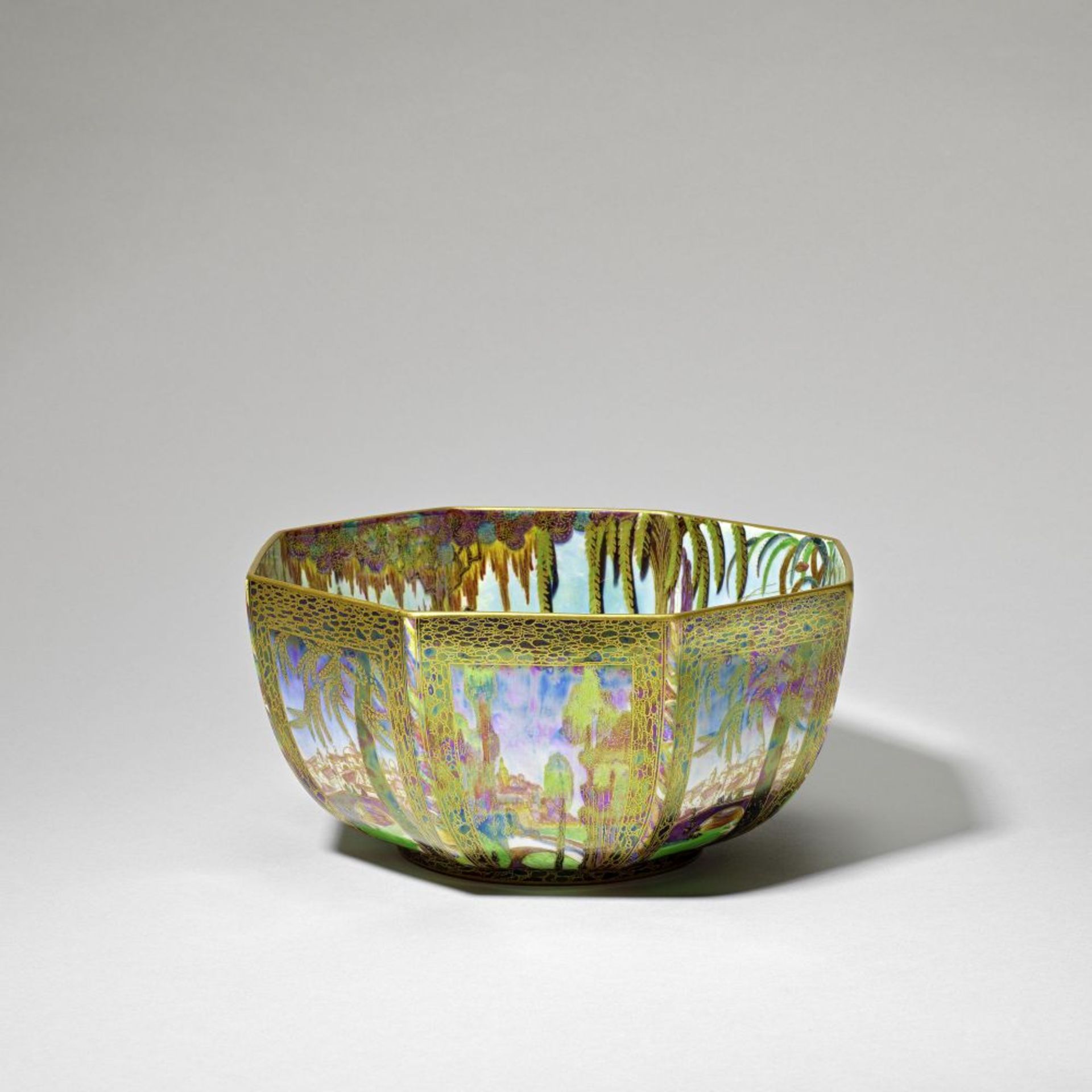 Daisy Makeig-Jones for Wedgwood 'Dana' fairyland lustre octagonal bowl, pattern no. Z5125, desig...