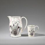 Eric Ravilious 'Garden Implements' jug and mug, circa 1938