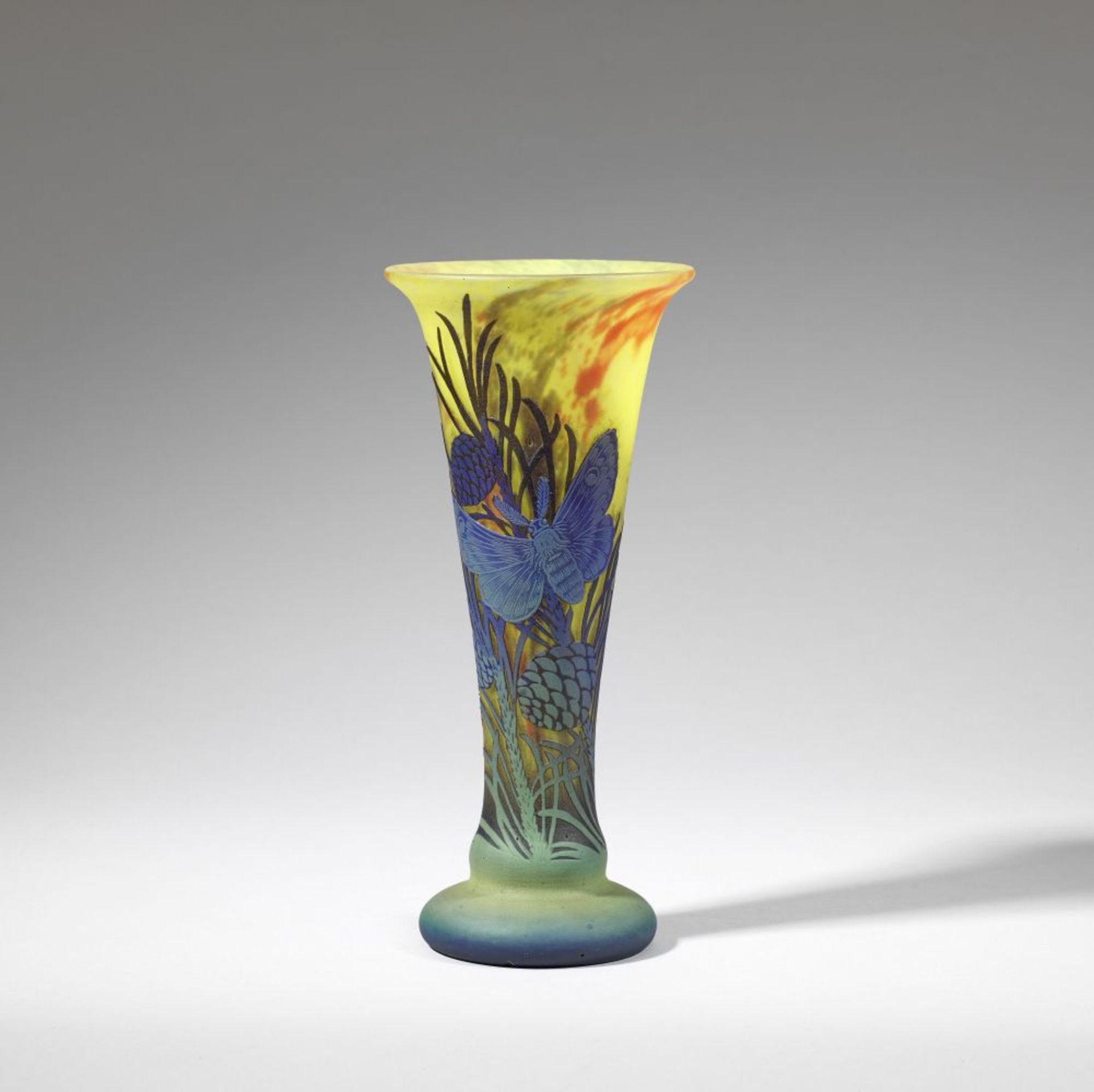 Muller Fr&#232;res Triple-overlay vase, circa 1910