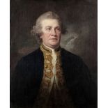 George Romney (Beckside 1734-1802 Kendal) Portrait of Augustus, Admiral Keppel, half-length, in n...
