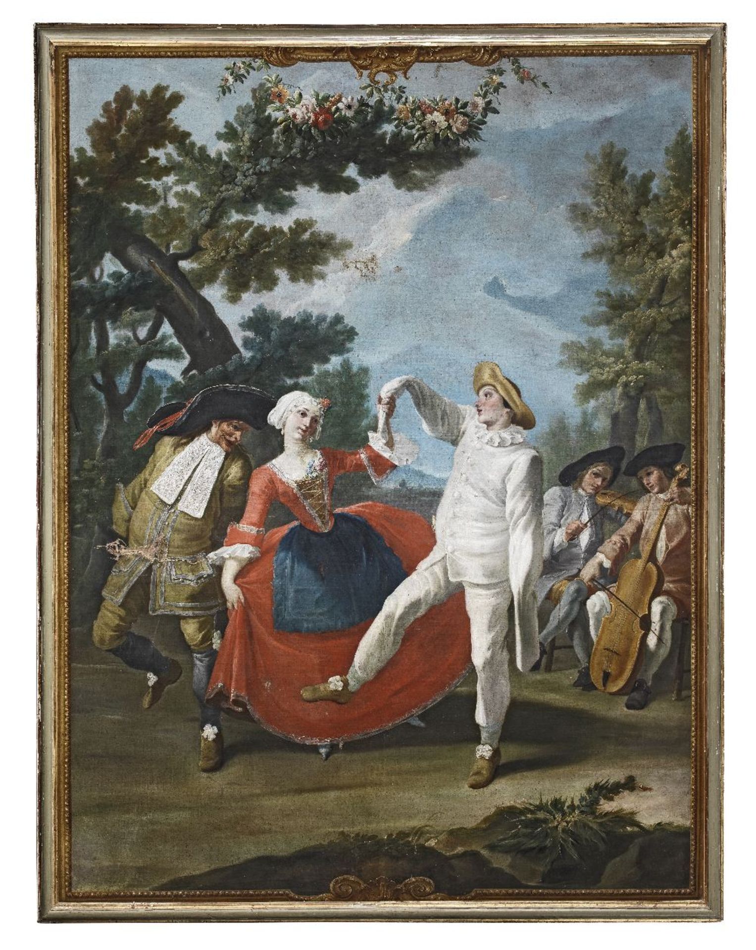 Attributed to Filippo Falciatore (Naples 1718-1768) Figures from the Commedia dell'arte dancing - Image 6 of 8