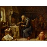 David Teniers the Younger (Antwerp 1610-1690 Brussels) An alchemist in his workshop heating a pot
