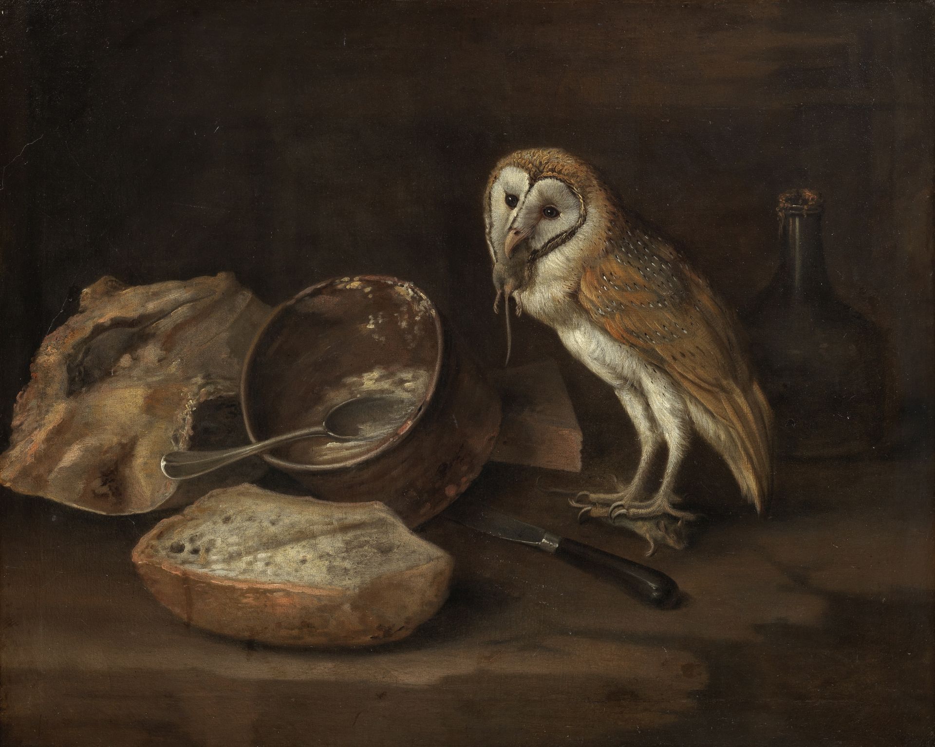 George William Sartorius (London 1759-1828) A kitchen still life with a barn owl