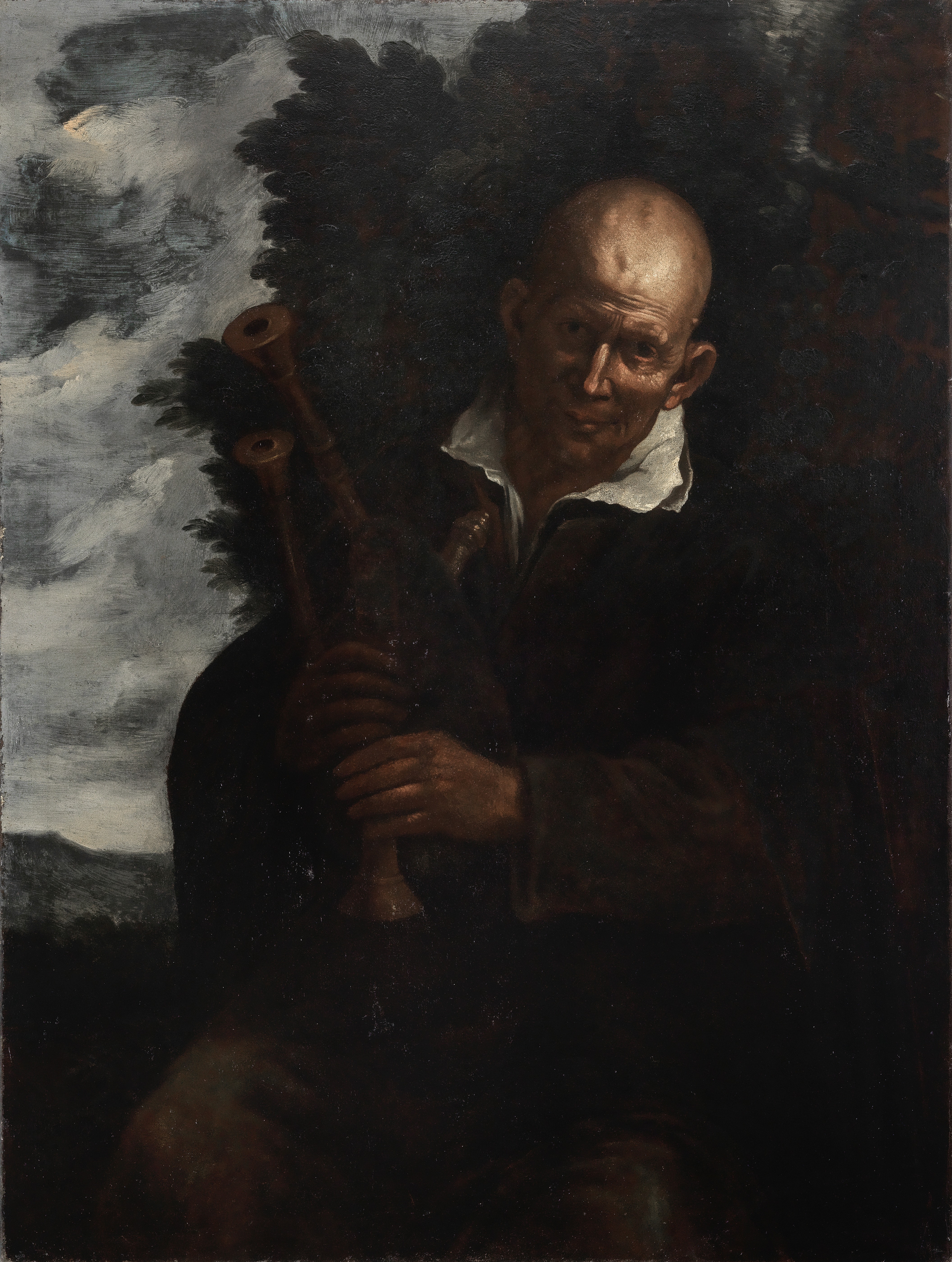Attributed to Pietro Paolini, called il Lucchese (Lucca 1603-1681) A bagpipe player unframed