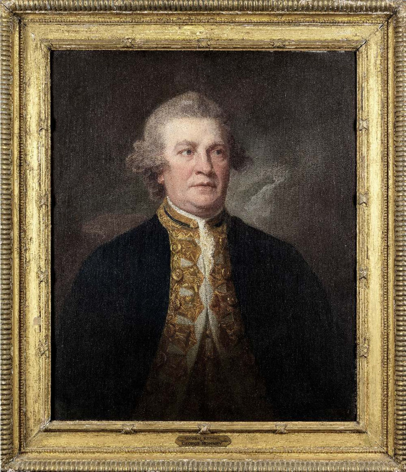 George Romney (Beckside 1734-1802 Kendal) Portrait of Augustus, Admiral Keppel, half-length, in n... - Bild 2 aus 3