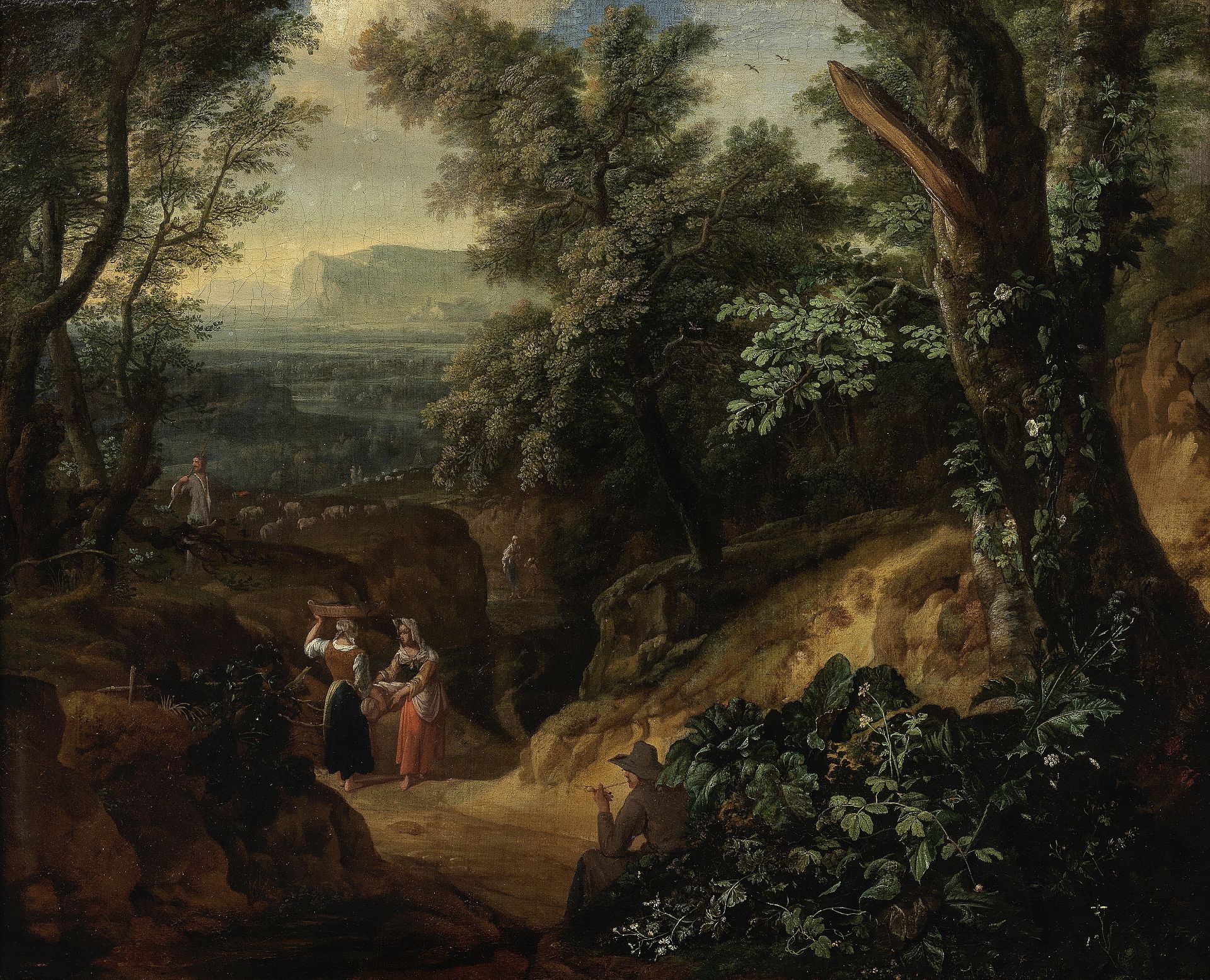 Eglon Hendrik van der Neer (Amsterdam 1634-1703 D&#252;sseldorf) An extensive wooded landscape wi...