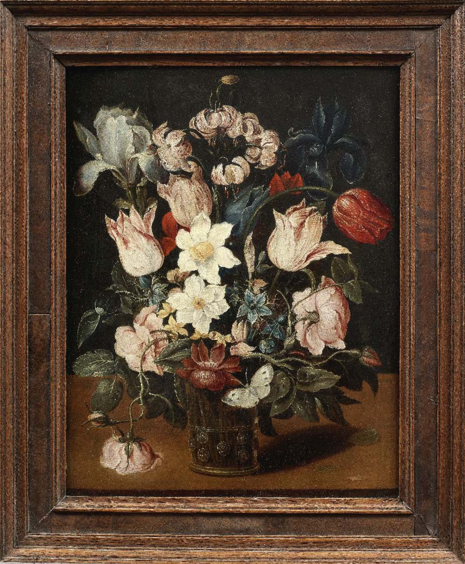 Studio of Osias Beert the Elder (Antwerp circa 1580-1623) Tulips, narcissi, an iris and other flo... - Image 2 of 3