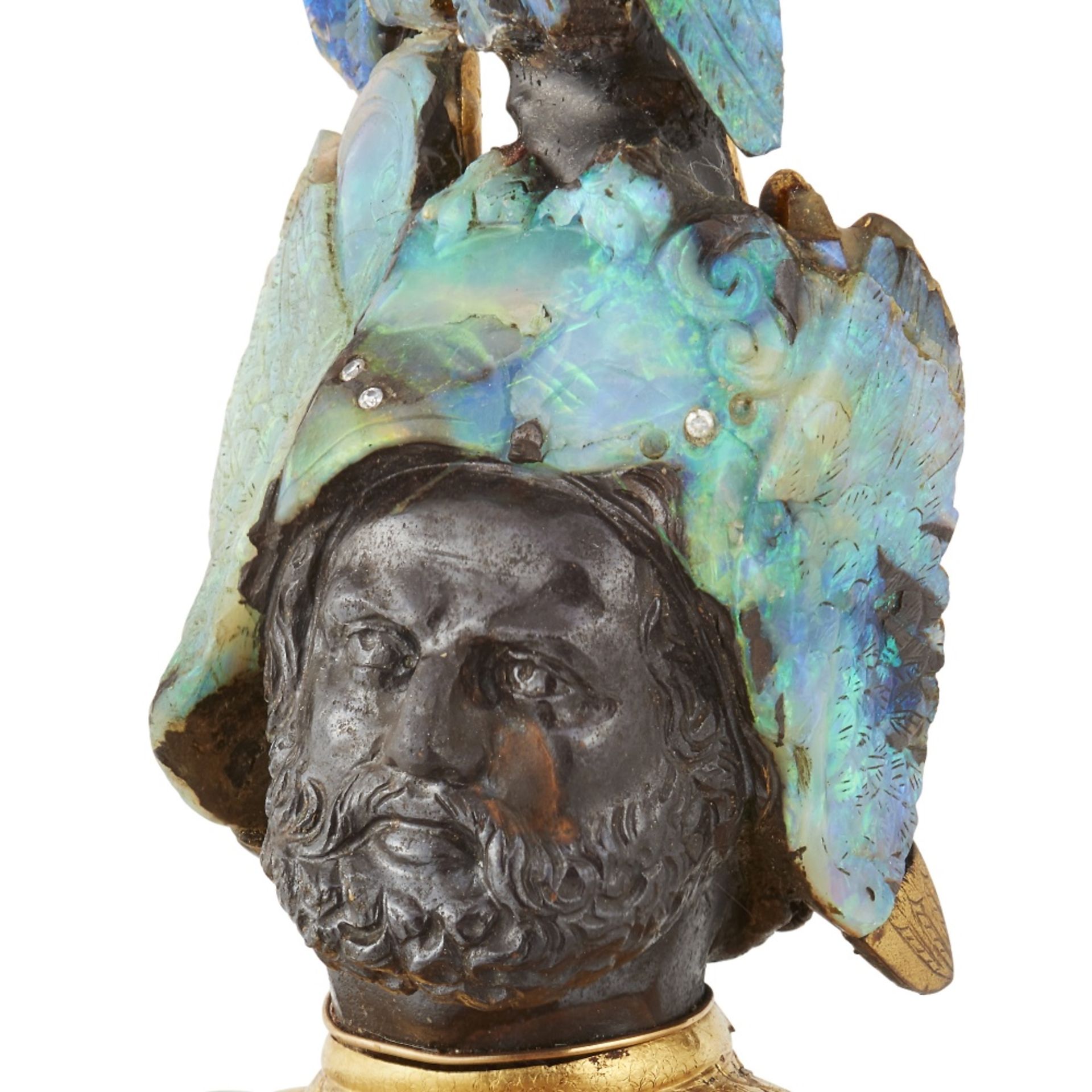 WILHELM SCHMIDT: AN EXCEPTIONAL BOULDER OPAL, GEM-SET AND HARDSTONE BUST, CIRCA 1890 - Image 2 of 32