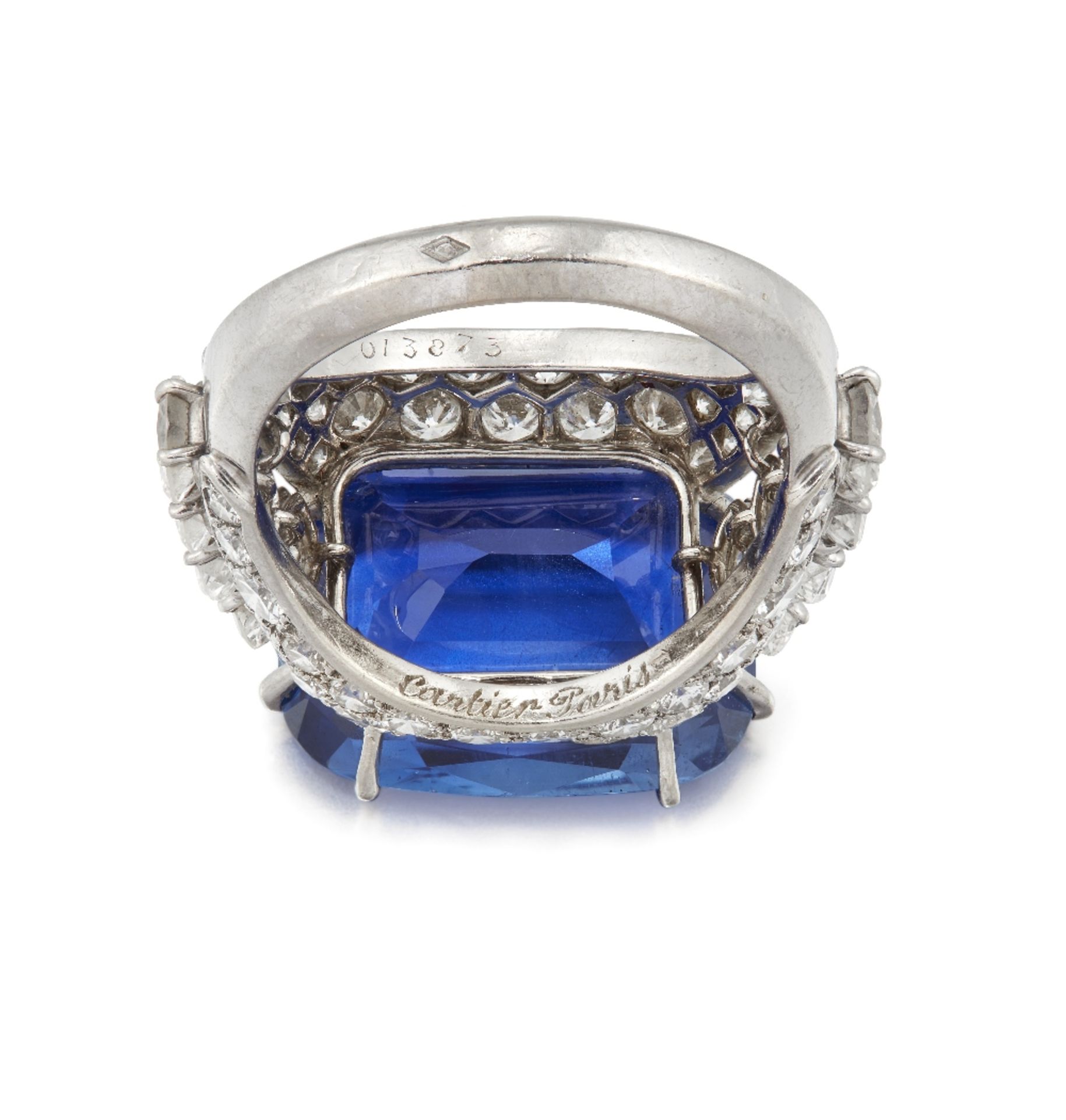 CARTIER: SAPPHIRE AND DIAMOND DRESS RING, MID 20TH CENTURY - Bild 2 aus 5