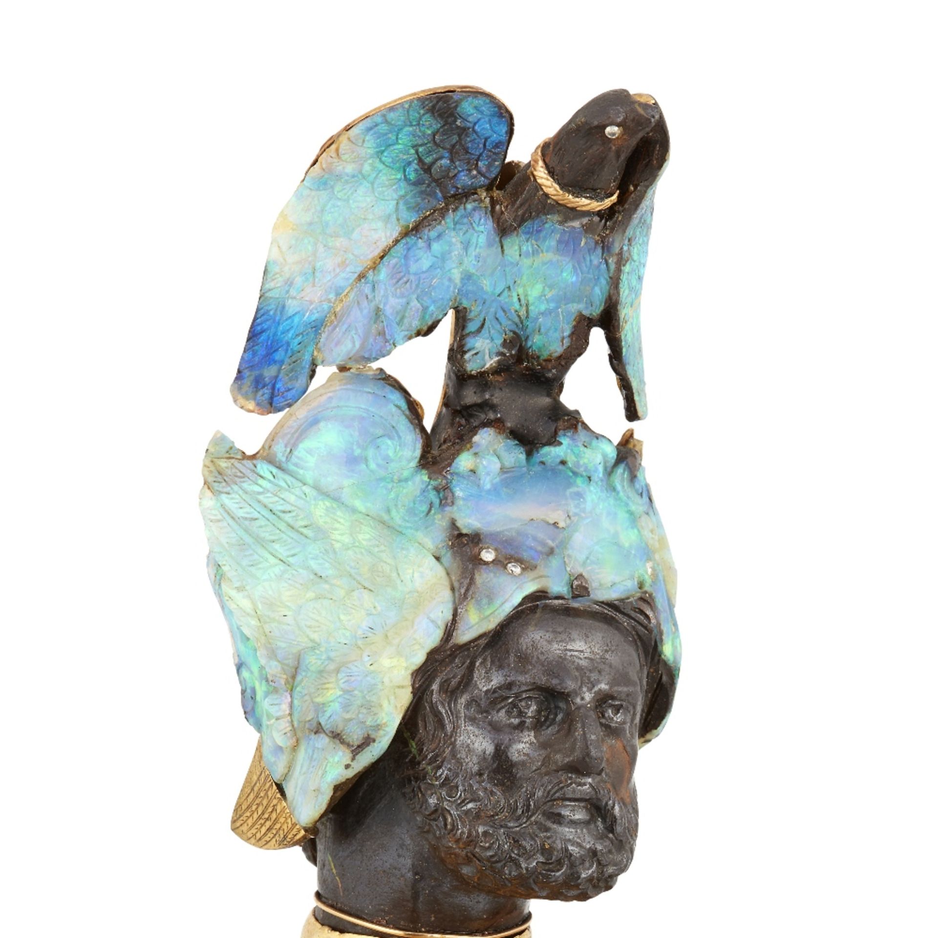 WILHELM SCHMIDT: AN EXCEPTIONAL BOULDER OPAL, GEM-SET AND HARDSTONE BUST, CIRCA 1890 - Image 17 of 32