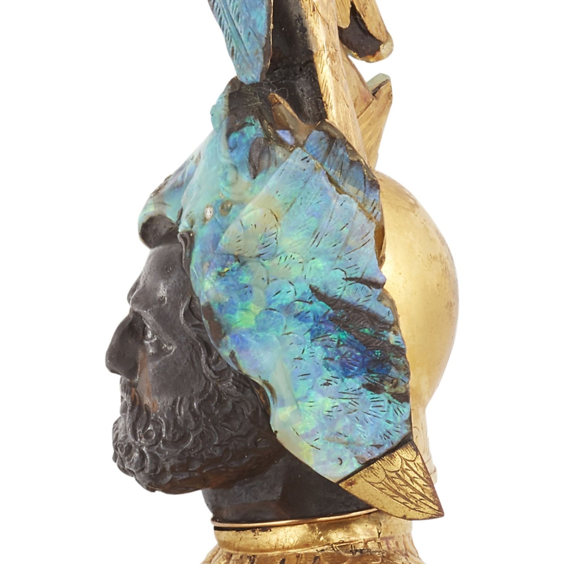 WILHELM SCHMIDT: AN EXCEPTIONAL BOULDER OPAL, GEM-SET AND HARDSTONE BUST, CIRCA 1890 - Bild 18 aus 32