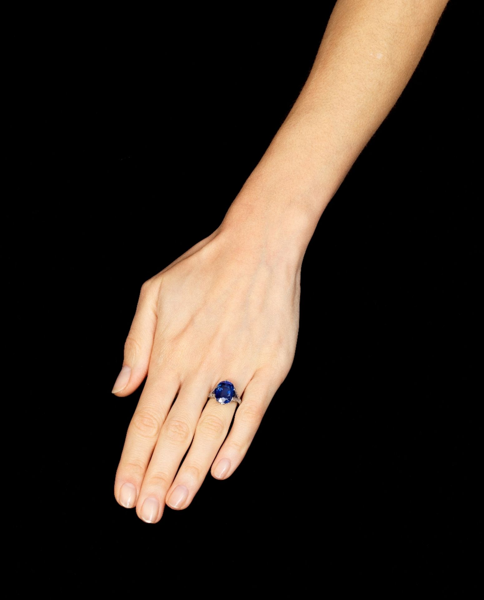 SAPPHIRE AND DIAMOND RING, CIRCA 1930 - Bild 4 aus 4