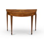 A George III harewood and satinwood banded card-table