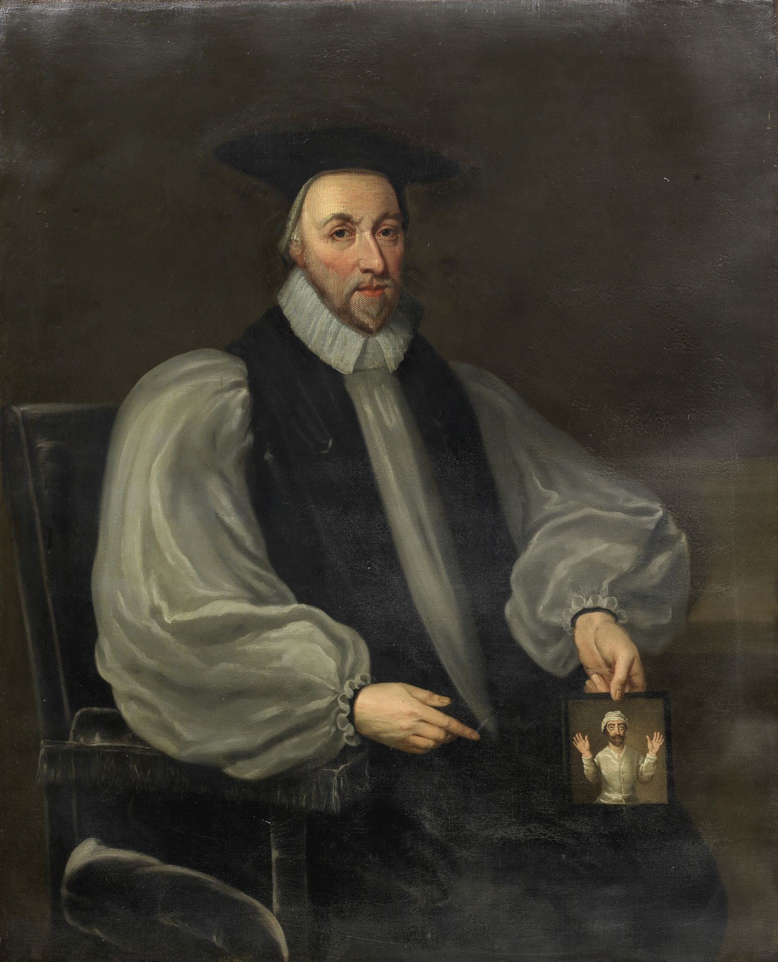 English School, 18th Century Portrait of Archbishop William Juxon (1582- 1663), three-quarter len...