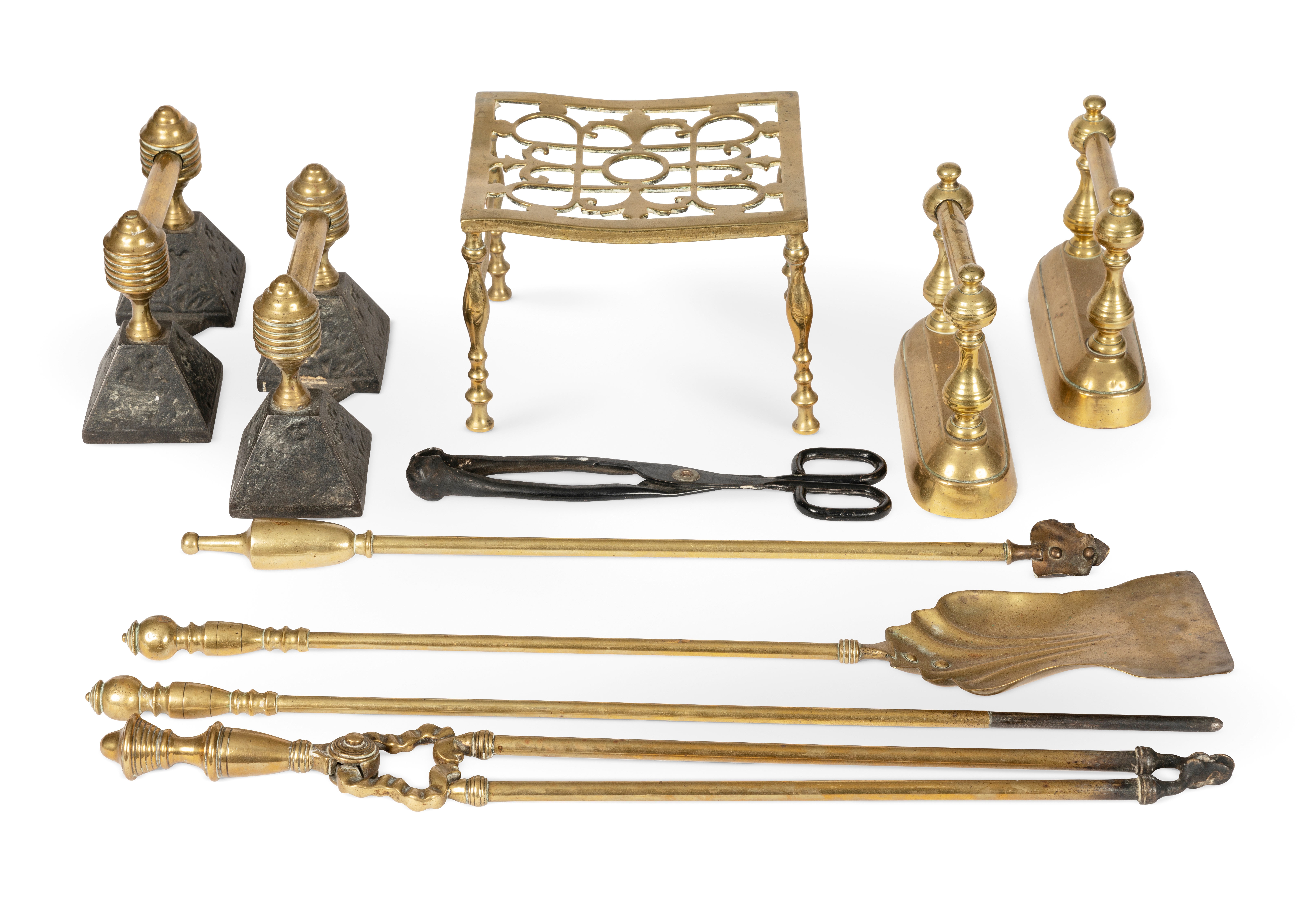 A collection of fire tools and accessories 19th century and later (9)