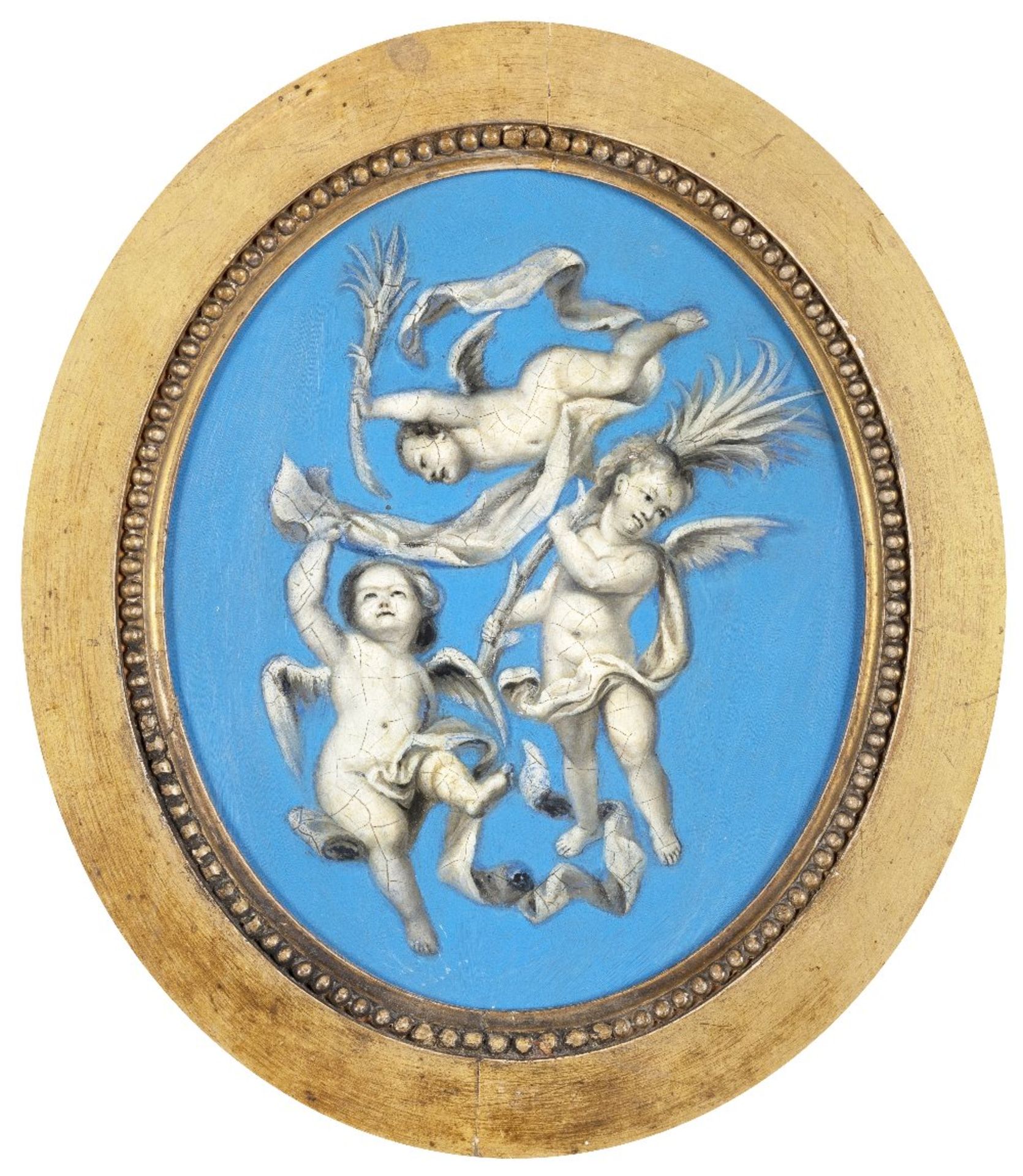 French School (early 19th Century), circa 1800 Cupid with palm fronds, A pair, oil on copper, ova... - Image 27 of 29