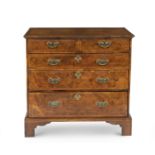 A walnut chest of drawersEarly 18th century and later