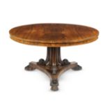 A William IV rosewood breakfast tableRetailed by James Winter