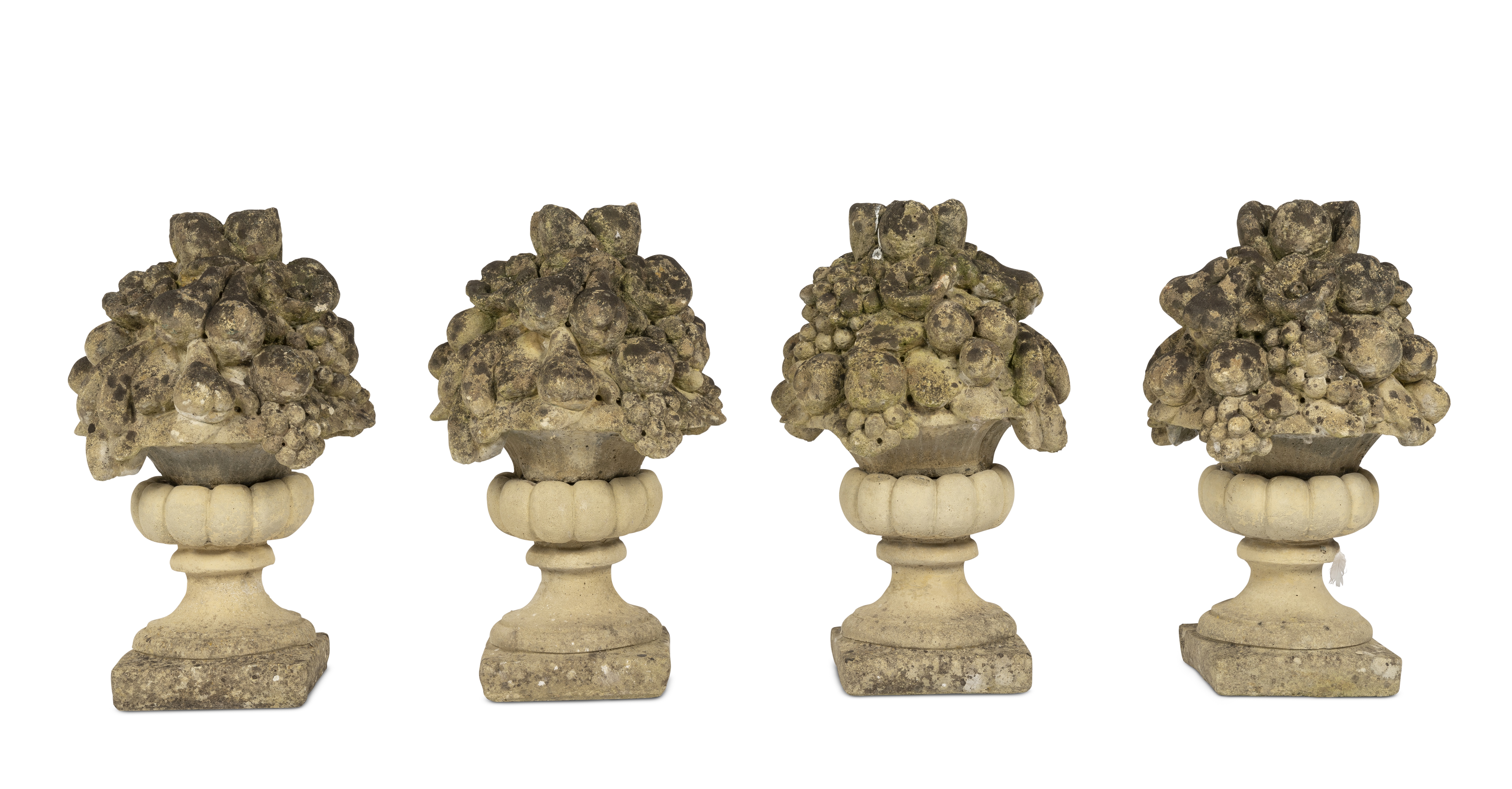 A set of four reconstituted stone urns (4)