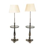 A pair of black japanned and gilt circular lamp tablesby Vaughan Lighting, in the Regency style (2)