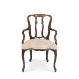 A Dutch mahogany open armchairLate 18th century