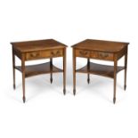 A pair of yew-wood and walnut side tablesIn the George III style (2)