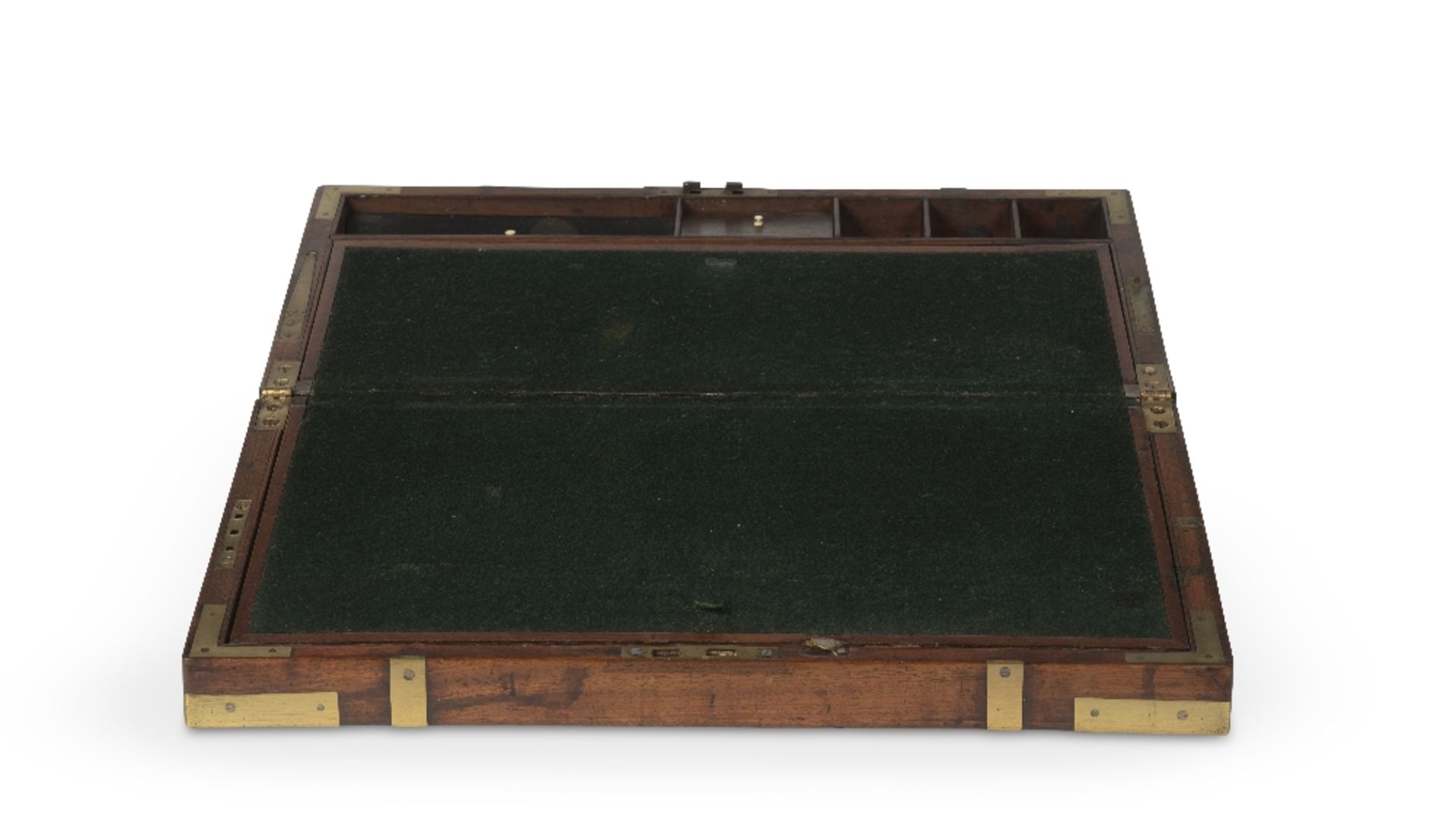 An early 19th century mahogany brass-bound campaign writing slope Made by Edwards - Image 2 of 2