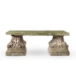 Two carved limestone Corinthian capitals (3)