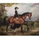 William Osborne, RHA (Irish, 1823-1901) Equestrian portrait of Sarah Conolly of Castletown, mount...