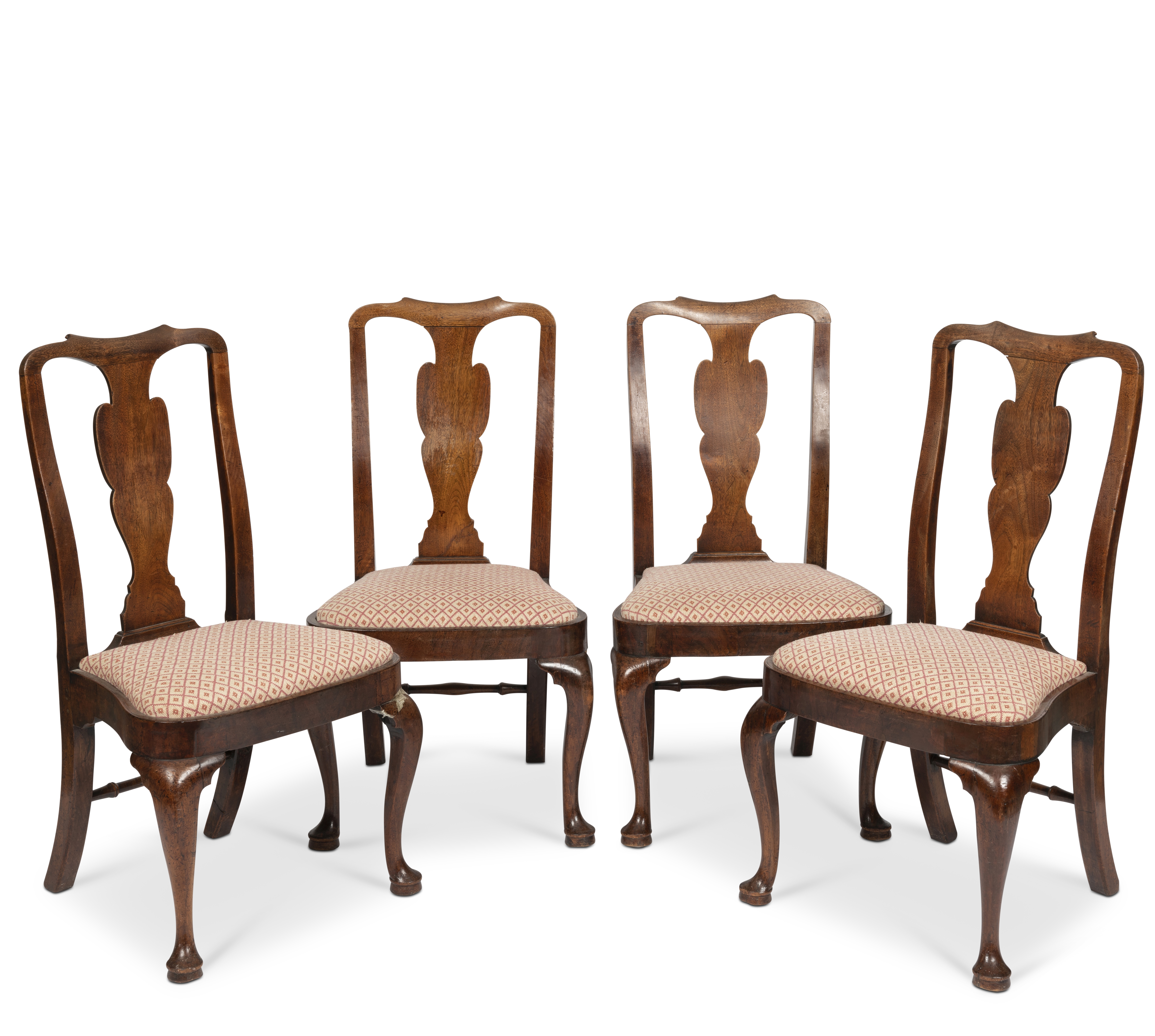 A set of four George I walnut chairs (4)