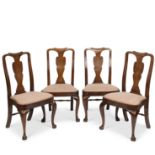 A set of four George I walnut chairs (4)