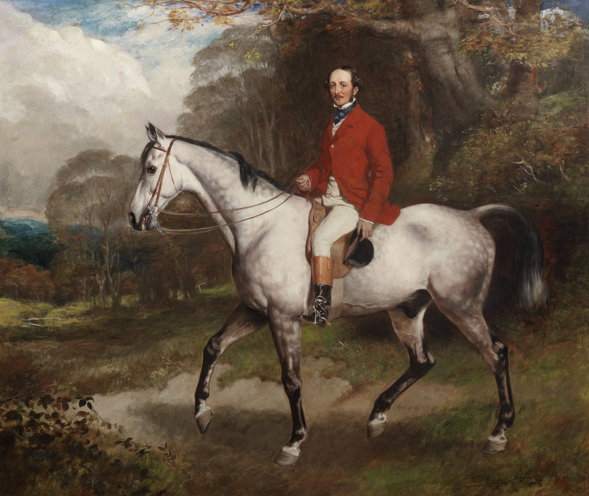 William Osborne, RHA (Irish, 1823-1901) Equestrian portrait of Thomas Conolly, MP, of Castletown,...