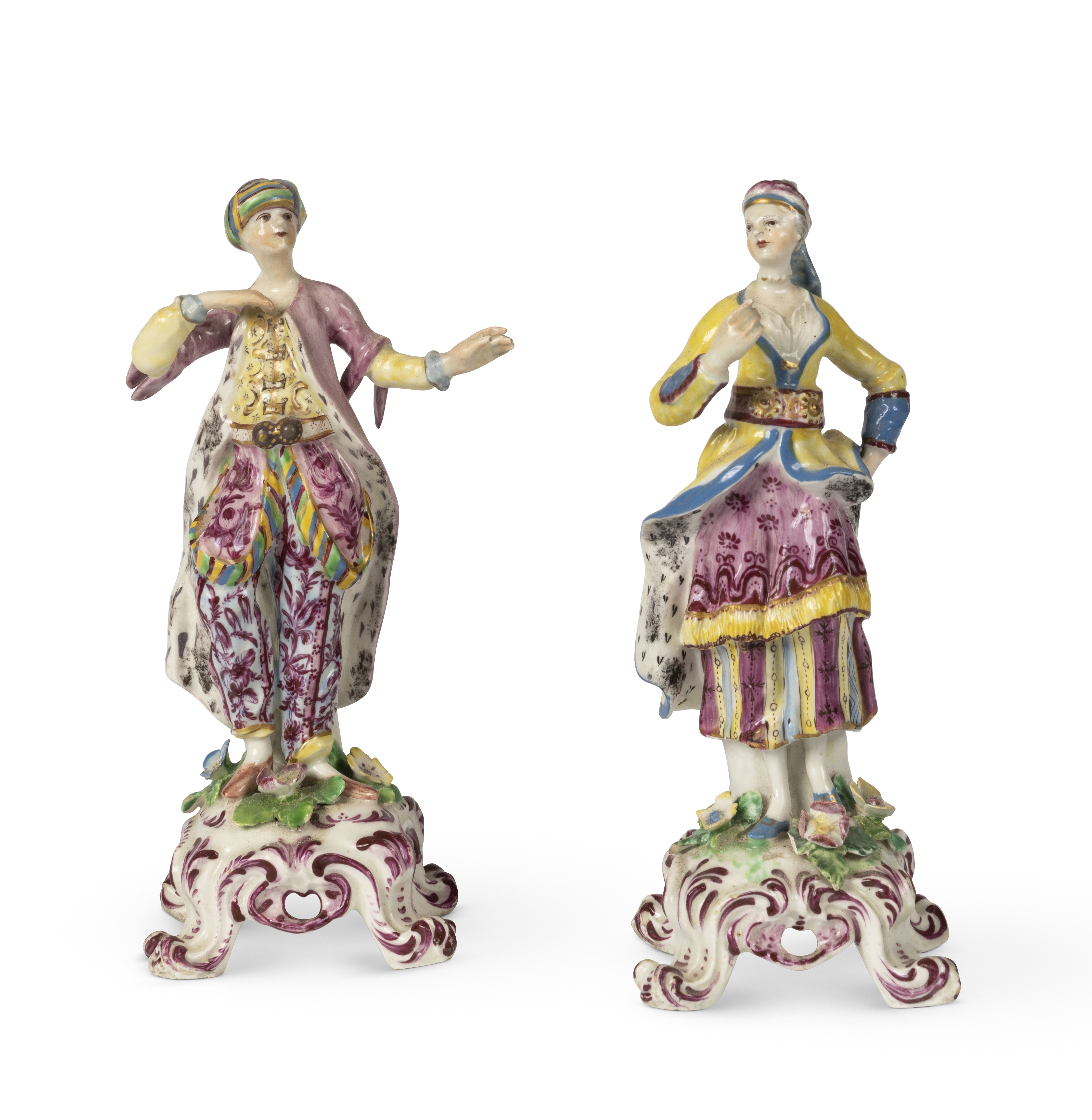 A pair of Bow figures of 'Turkish Dancers' Circa 1770 (2)