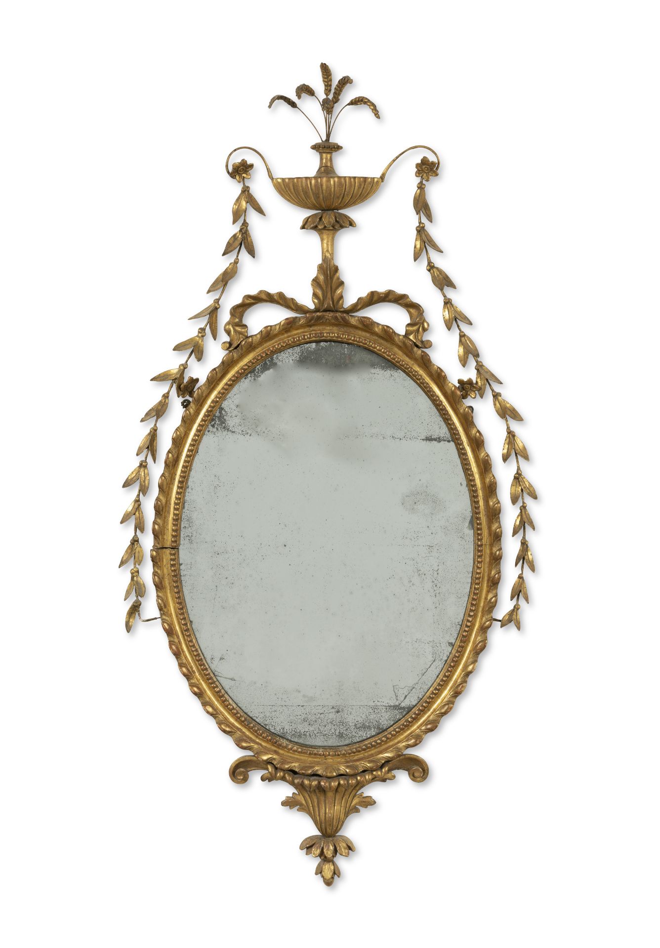 A George III carved giltwood and gesso mirror