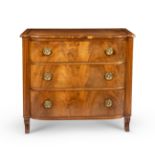 A Regency mahogany and rosewood banded bowfront chest