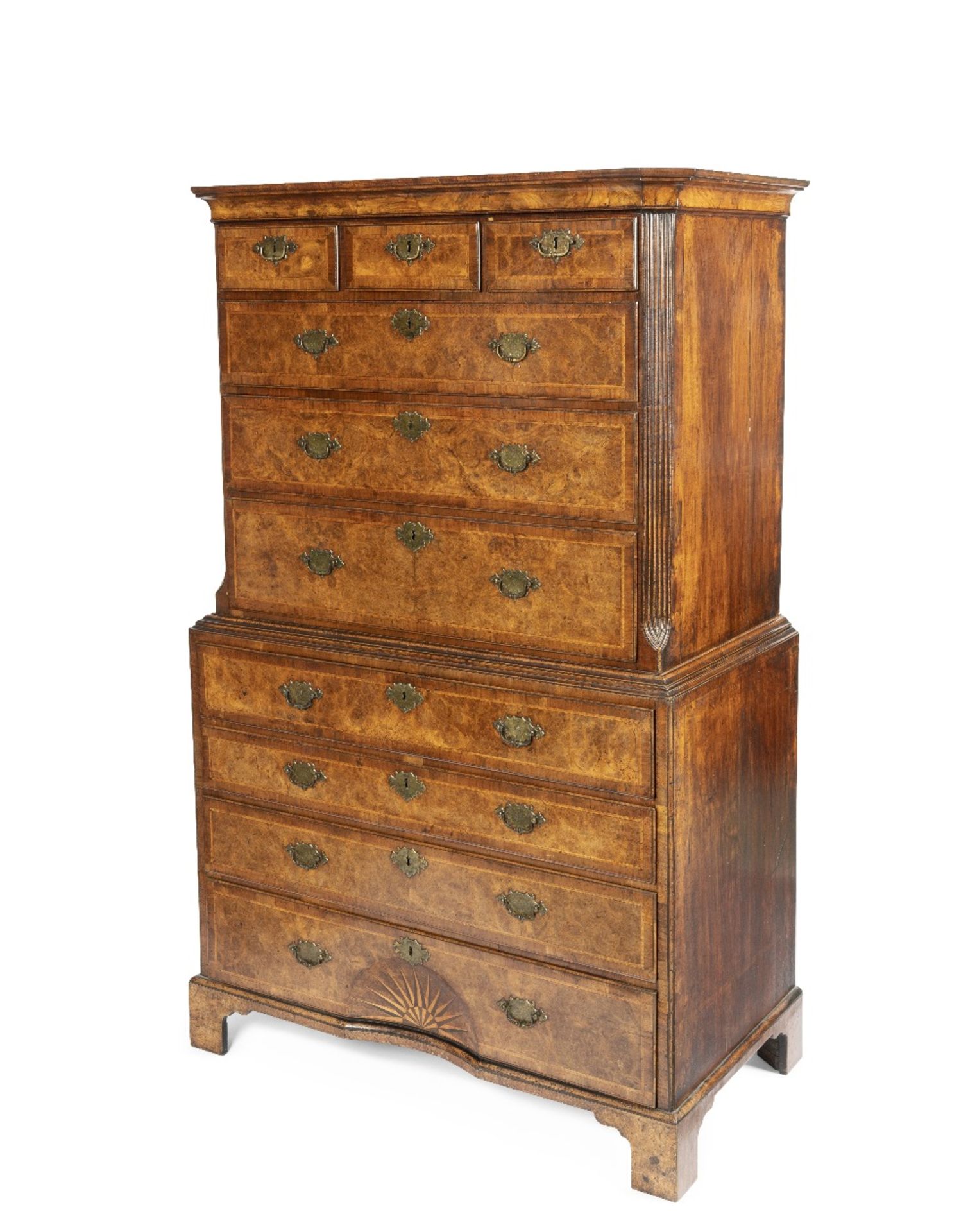 A George I walnut secretaire chest-on-chest - Image 2 of 3