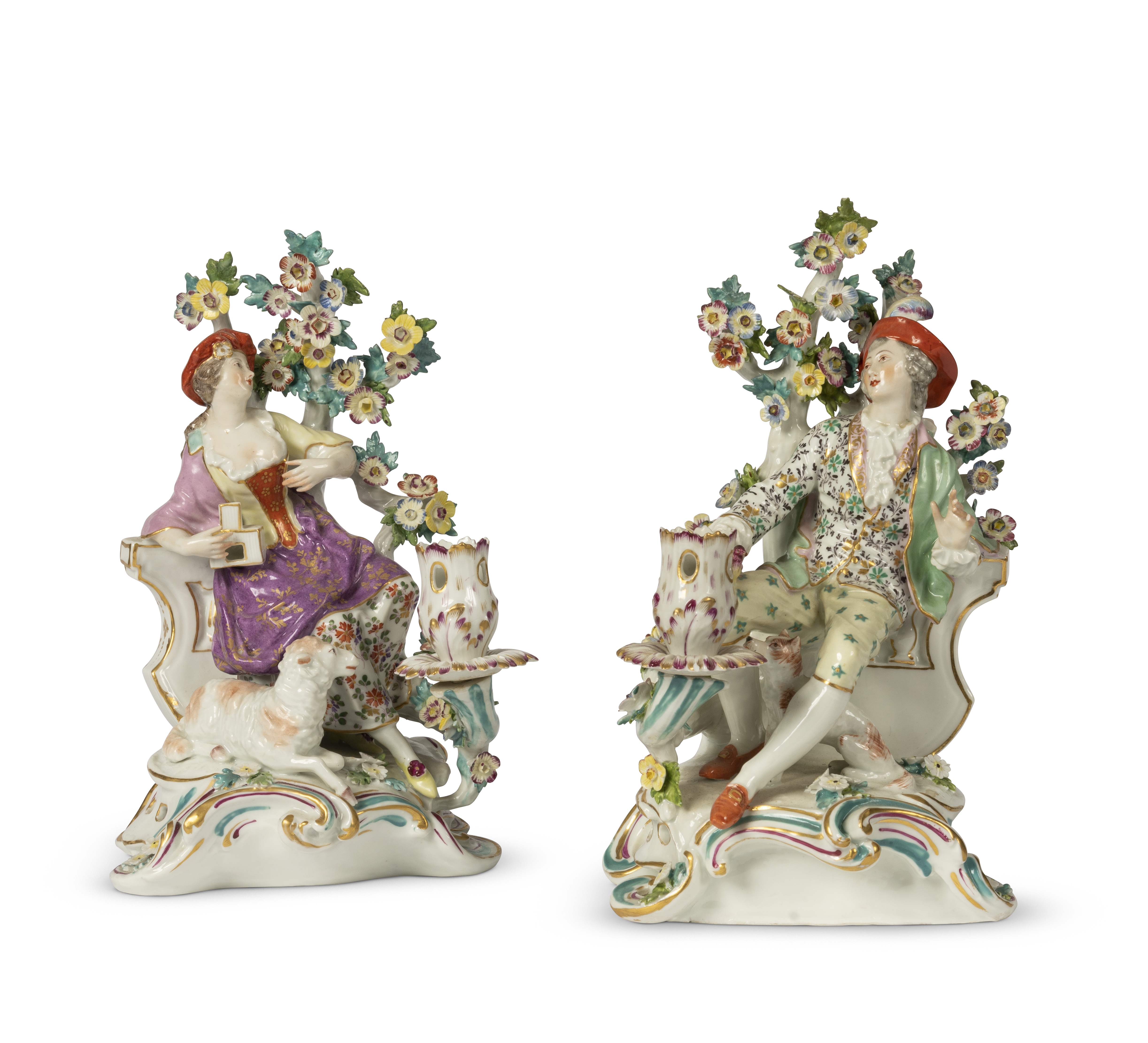 A pair of Samson candlestick figures Circa 1900 (2)