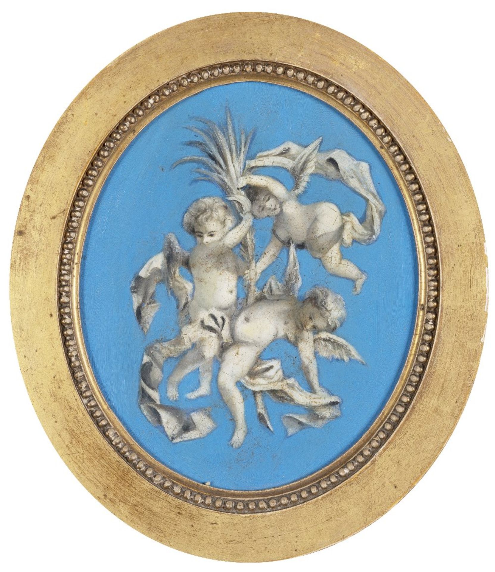 French School (early 19th Century), circa 1800 Cupid with palm fronds, A pair, oil on copper, ova... - Image 28 of 29