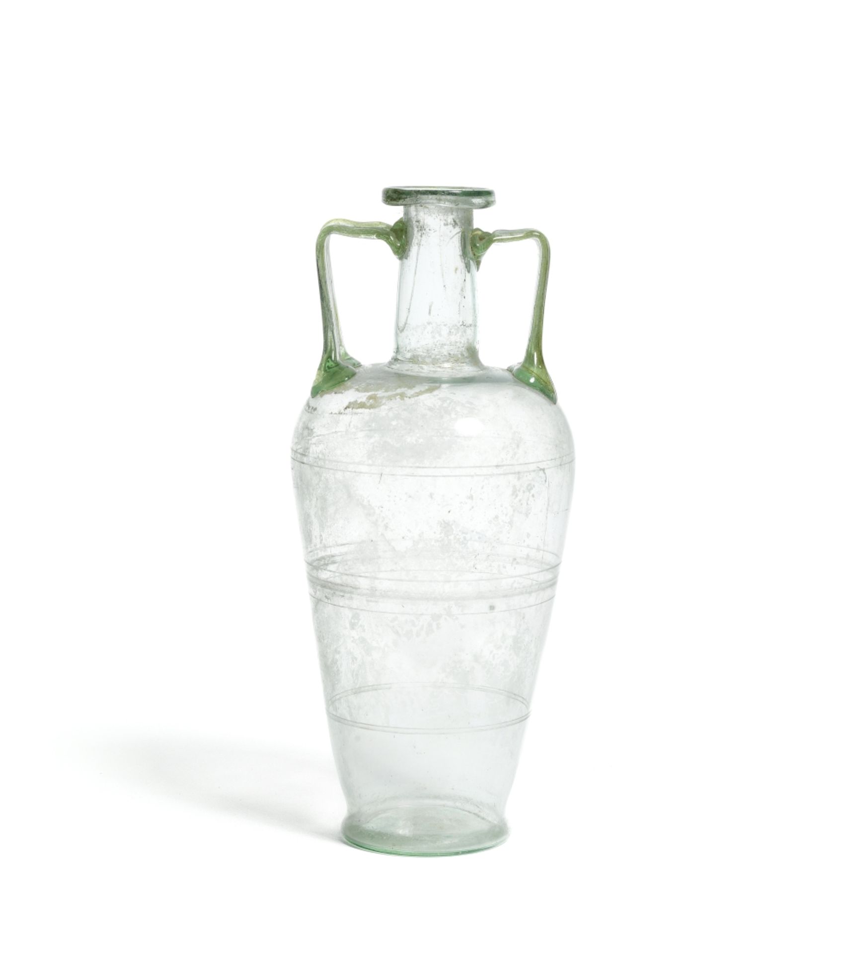 A Roman pale green glass amphora