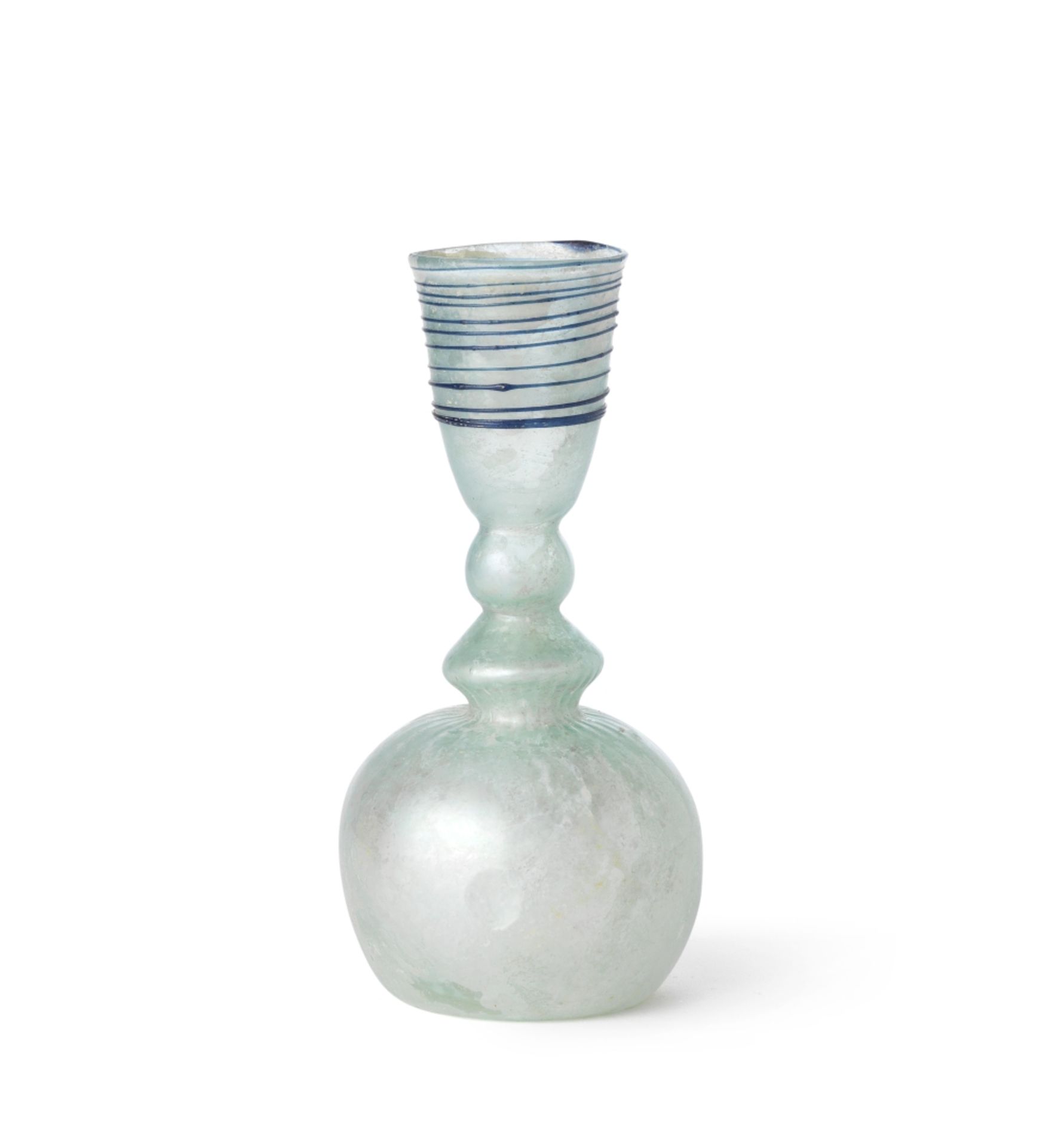 A late Roman - early Byzantine pale blue-green glass flask