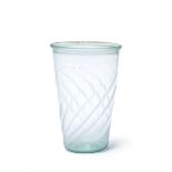 A Roman pale blue-green glass ribbed beaker