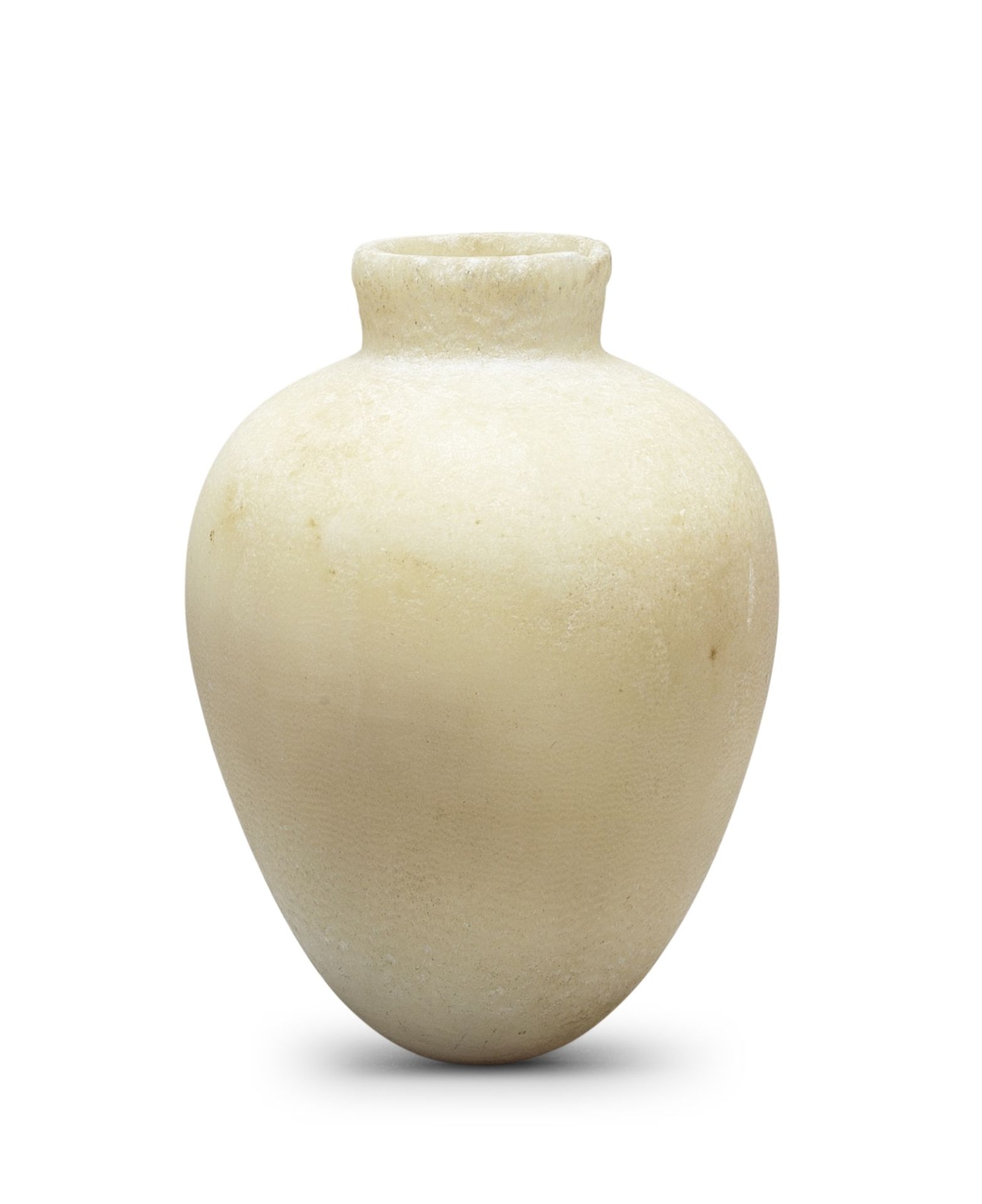 An Egyptian travertine inverted piriform vessel