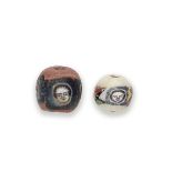 Two Roman mosaic glass face beads 2