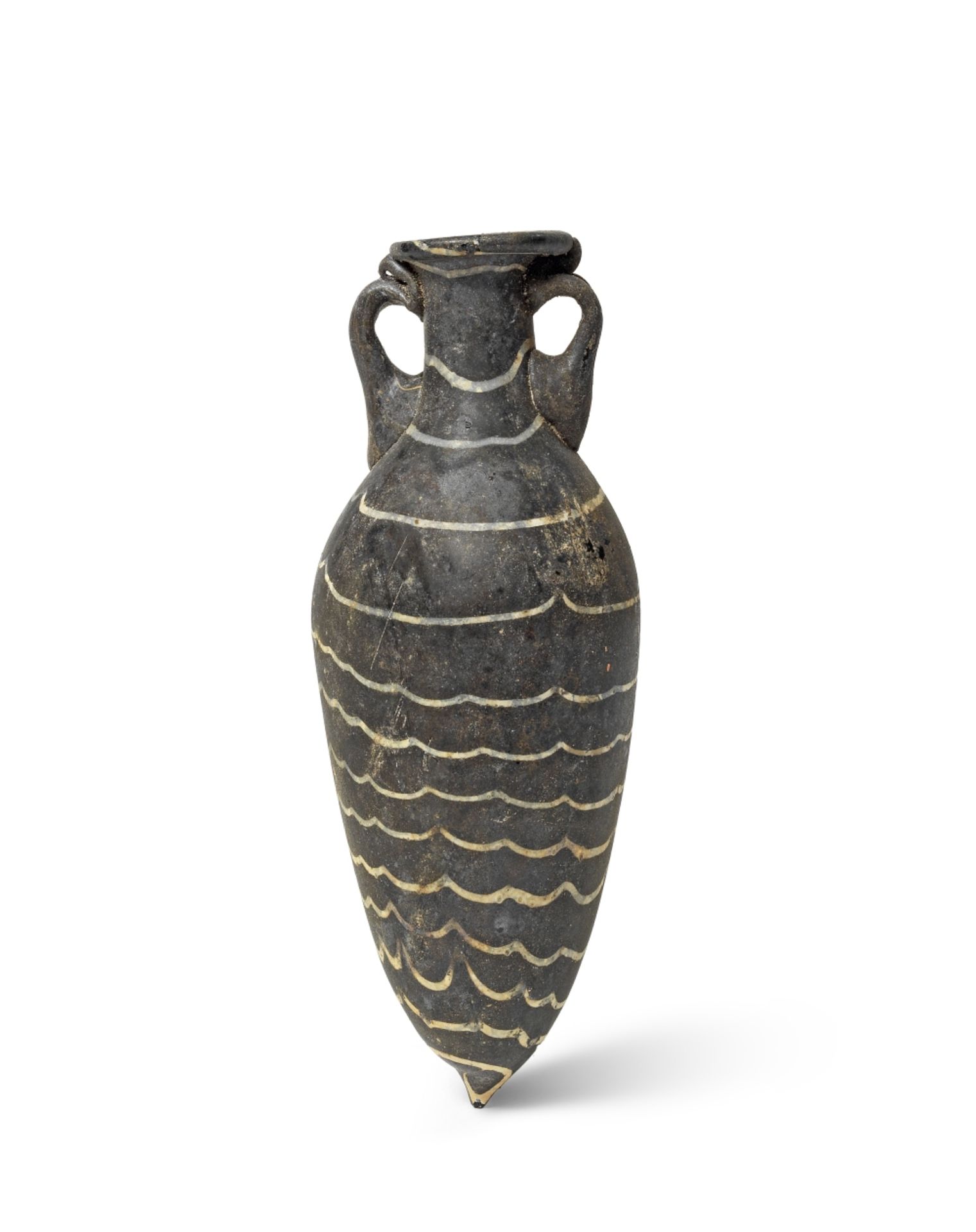 An Early Islamic dark purple glass amphora