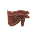 A large Egyptian carnelian udjat eye amulet