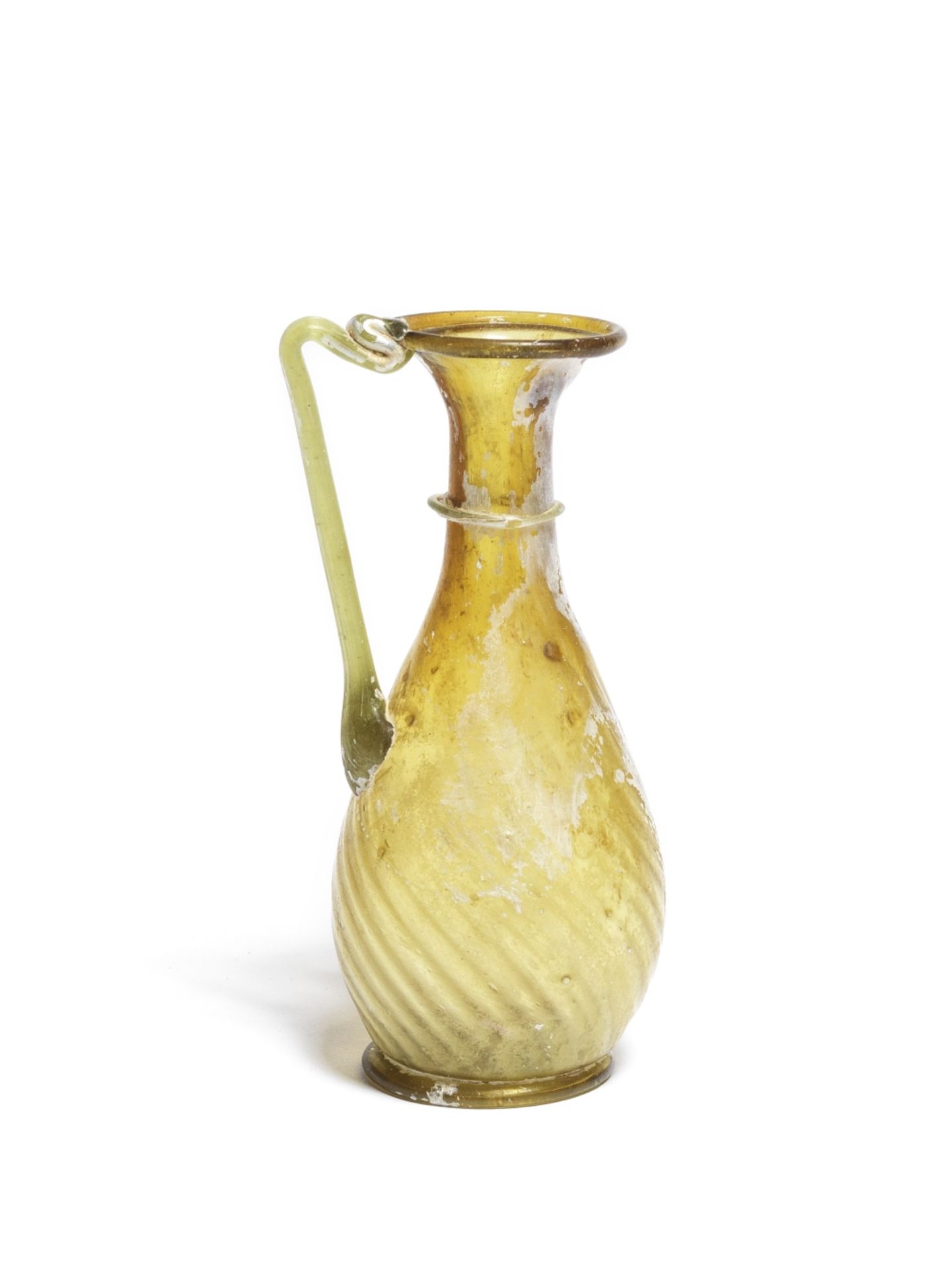 A Roman yellow-amber glass juglet